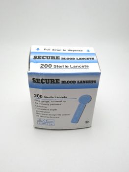 MANILA, PH - SEPT 25 - Secure blood sterile lancets on September 25, 2020 in Manila, Philippines.