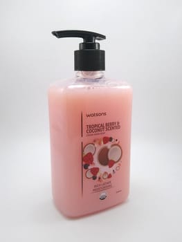 MANILA, PH - SEPT 25 - Watsons tropical berry and coconut scented cream liquid hand soap on September 25, 2020 in Manila, Philippines.