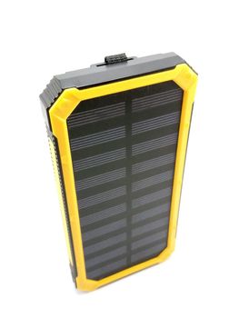 Solar power powerbank charger use to charge low to empty battery of smartphone