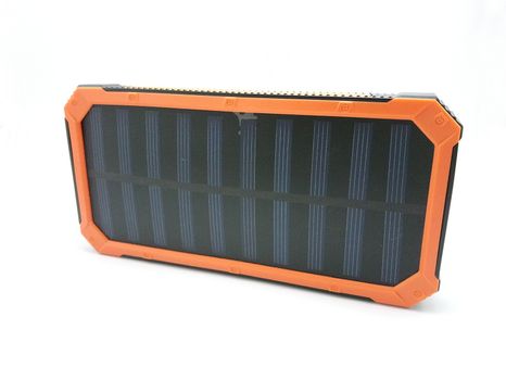 Solar power powerbank charger use to charge low to empty battery of smartphone