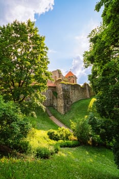 Ruins of an old castle in Cesis, Latvia