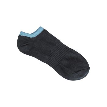 Black short sport sock isolated on white background.