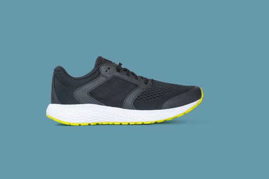 Fashion running sneaker shoes isolated on beautiful pastel color background, with clipping path.
