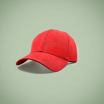 Fashion and sports red cap isolated on beautiful pastel color background, with clipping path.