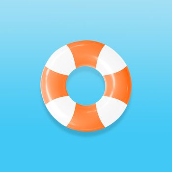 Lifebuoy for helping people in the water isolated on pastels color background, with clipping path.