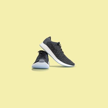 Fashion running sneaker shoes isolated on beautiful pastel color background, with clipping path.