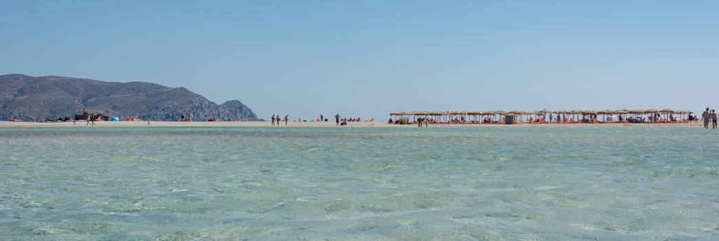 seascape. Beach by the sea in a mountainous area. Stock photo