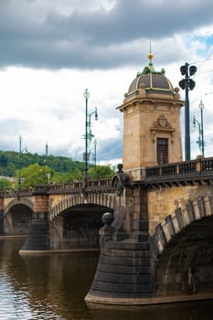 Most Legii or bridge of legions on the Vltava river in Prague.