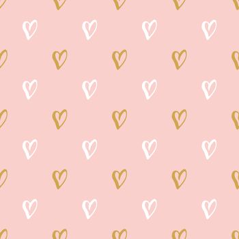 Heart symbol seamless pattern vector illustration. Hand drawn sketch doodle background. Saint Valentains Day or womens day background.