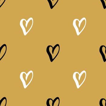 Heart symbol seamless pattern vector illustration. Hand drawn sketch doodle background. Saint Valentains Day or womens day background.