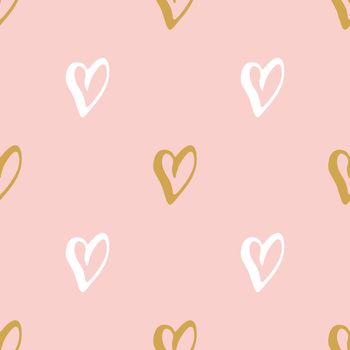 Heart symbol seamless pattern vector illustration. Hand drawn sketch doodle background. Saint Valentains Day or womens day background.