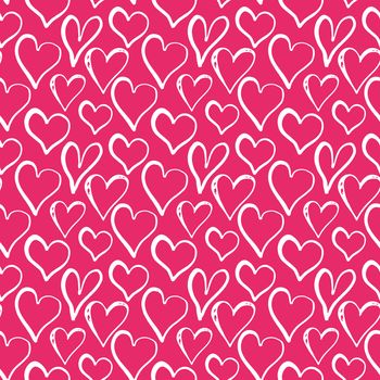 Heart symbol seamless pattern vector illustration. Hand drawn sketch doodle background. Saint Valentains Day or womens day background.