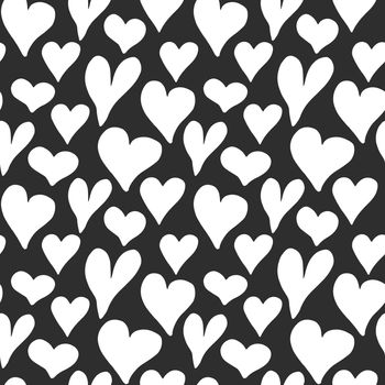 Heart symbol seamless pattern vector illustration. Hand drawn sketch doodle background. Saint Valentains Day or womens day background.