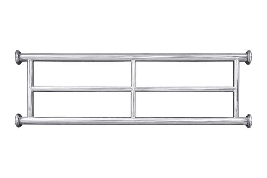 Stainless steel railing isolated on white, with clipping path.