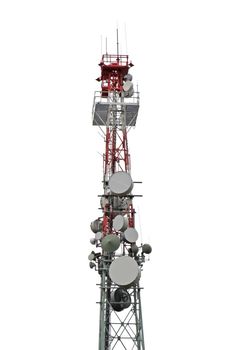 Tower with cell phone antenna system. Pylon, satellite