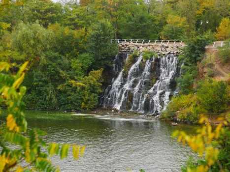 Local park views on nature in Dnipro city, Ukraine