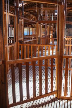 The interior of a wool shed in Melbourne, Victoria, Australia