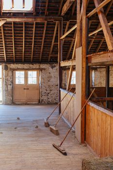 The interior of a wool shed in Melbourne, Victoria, Australia