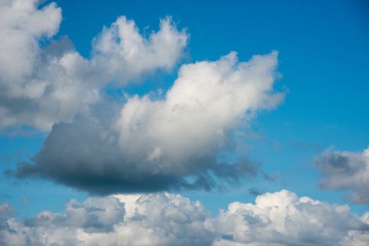 beautiful blue sky with white clouds in autumn UK