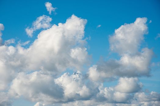 beautiful blue sky with white clouds in autumn UK