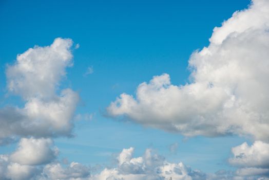 beautiful blue sky with white clouds in autumn UK