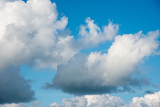 beautiful blue sky with white clouds in autumn UK