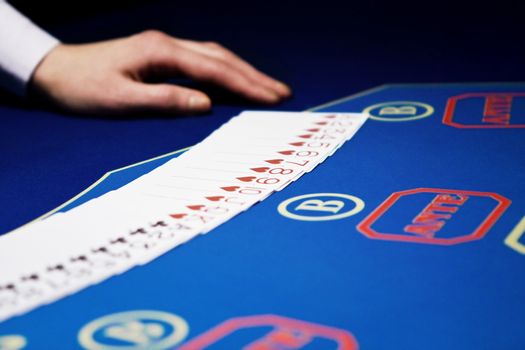 Playing cards game in casino, gambling ads