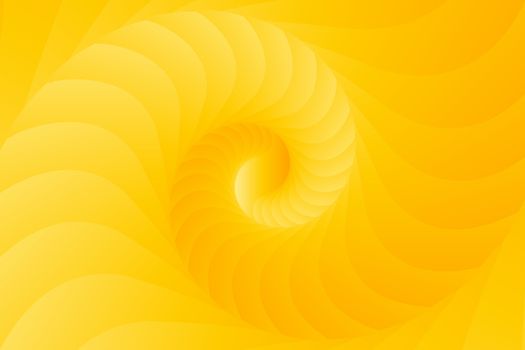 Yellow fractal illustration for meditation and decoration wallpaper. Spiral background design for textile, wallpaper and interior decorations. Infinite geometry fractal background of spiral jigsaw puzzle.