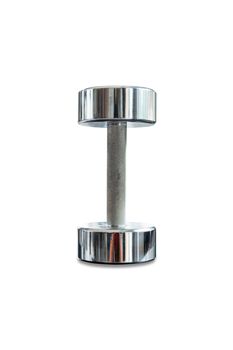 Steel dumbbell isolated on white background, with clipping path, Concept for exercise and health care.