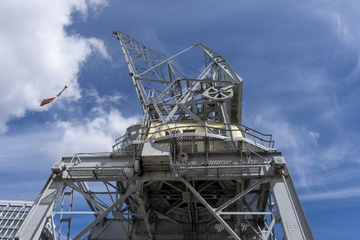 Industrial crane in the harbour of rotterdam