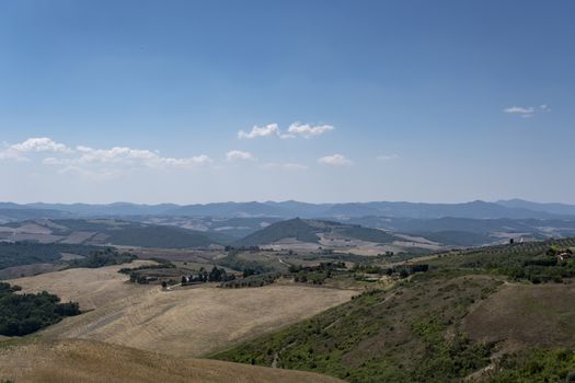 Countryside landscape in Tuscany region of Italy. Holiday setting.