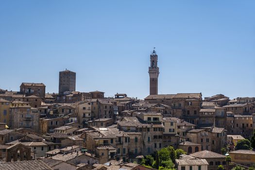 Beautiful summer view of the historic city of Siena, Italy