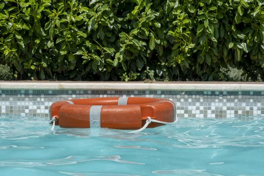 Holiday Swimming pool and a lifebuoy