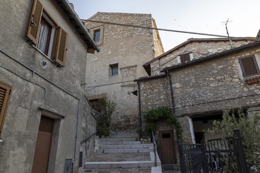 miranda,italy october 01 2020:architecture of alleys, squares and buildings in the town of Miranda in the province of Terni