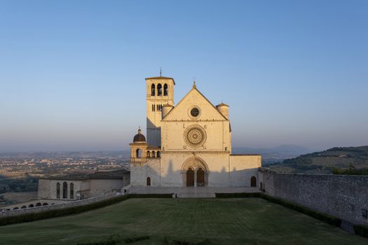 Assisi external of St. Francis basilica, one of the most important Italian religious sites.