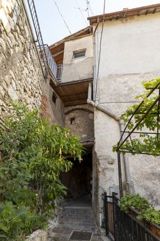 miranda,italy october 01 2020:architecture of alleys, squares and buildings in the town of Miranda in the province of Terni