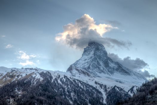 View of the famous mountain Matterhorn close to Zermatt, Switzerland