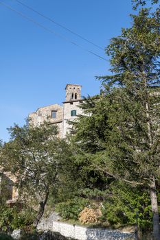 miranda,italy october 01 2020:architecture of alleys, squares and buildings in the town of Miranda in the province of Terni