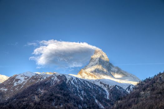 View of the famous mountain Matterhorn close to Zermatt, Switzerland