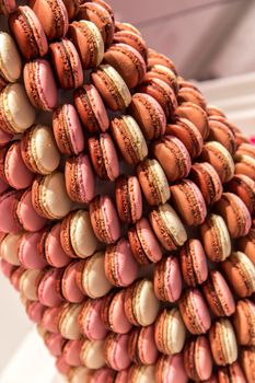 Colorful French Macarons formed as a pyramid