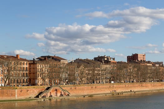 View over the Garonne River in Toulouse.