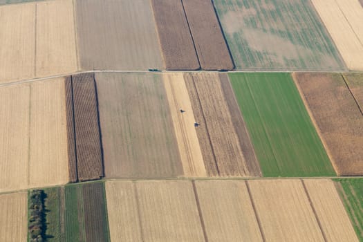 Aerial view of fields during autumn in Baden-Wurttemberg in Southern Germany.