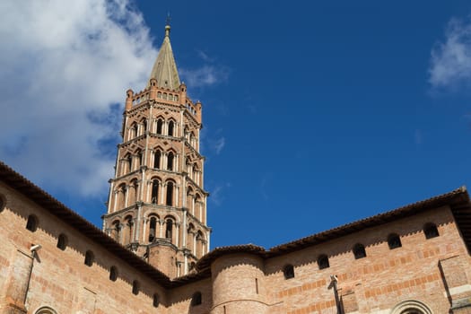 Photograph of the basilica Saint-Sernin in Toulouse, France.