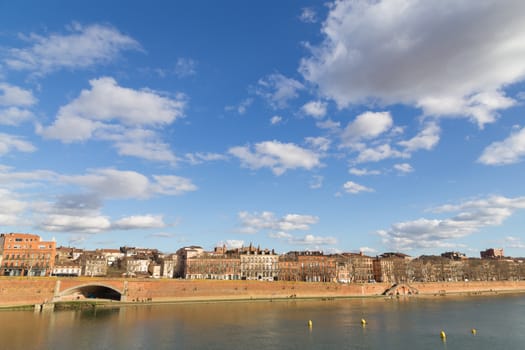 View over the Garonne River in Toulouse.