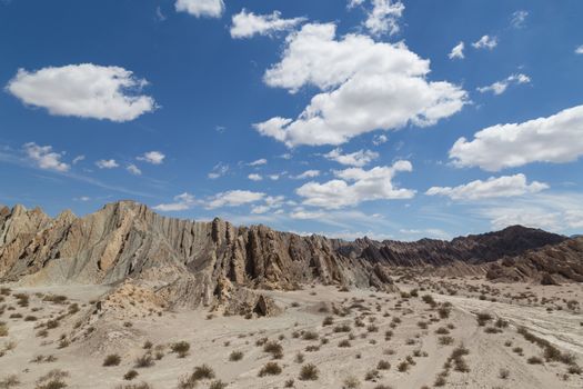 Special geological formations in the Quebrada de las Flechas in Northwest Argentina.