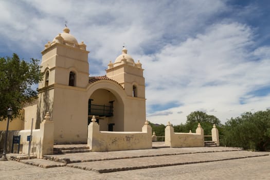 Photograph of the church in the small town Molinos on route 40 in the Northwest of Argentina.