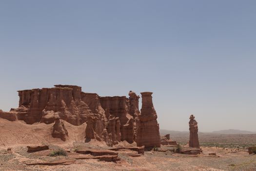 Rock formations at Talampaya National Park in Argentina.