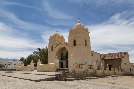 Photograph of the church in the small town Molinos on route 40 in the Northwest of Argentina.