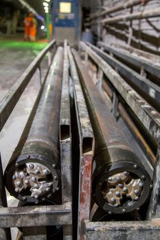 Drilling heads for tunnel piperoof grouting machinery