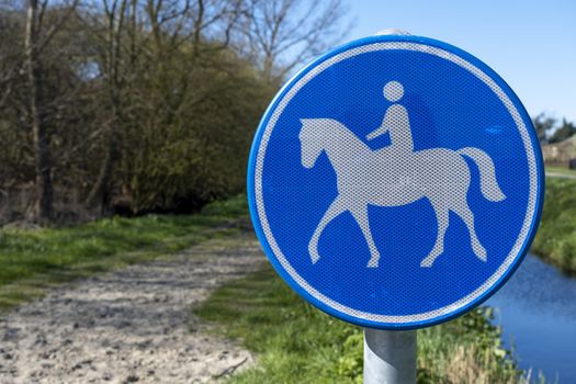 Sign indicating bridle path in the netherlands